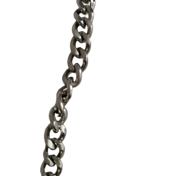 Faux Fur Fold-Over Snap Clasp Silver Tone Chain Gray Clutch Bag By Target - Picture 7 of 15